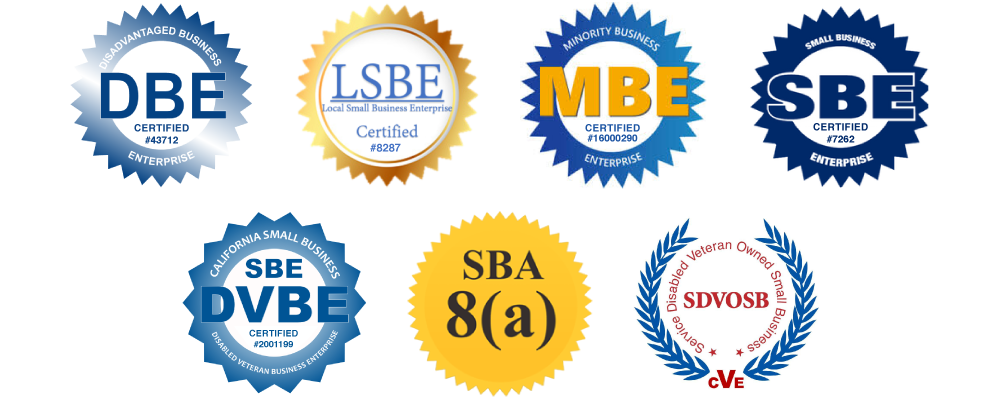 Business certifications awarded to MA Engineering.